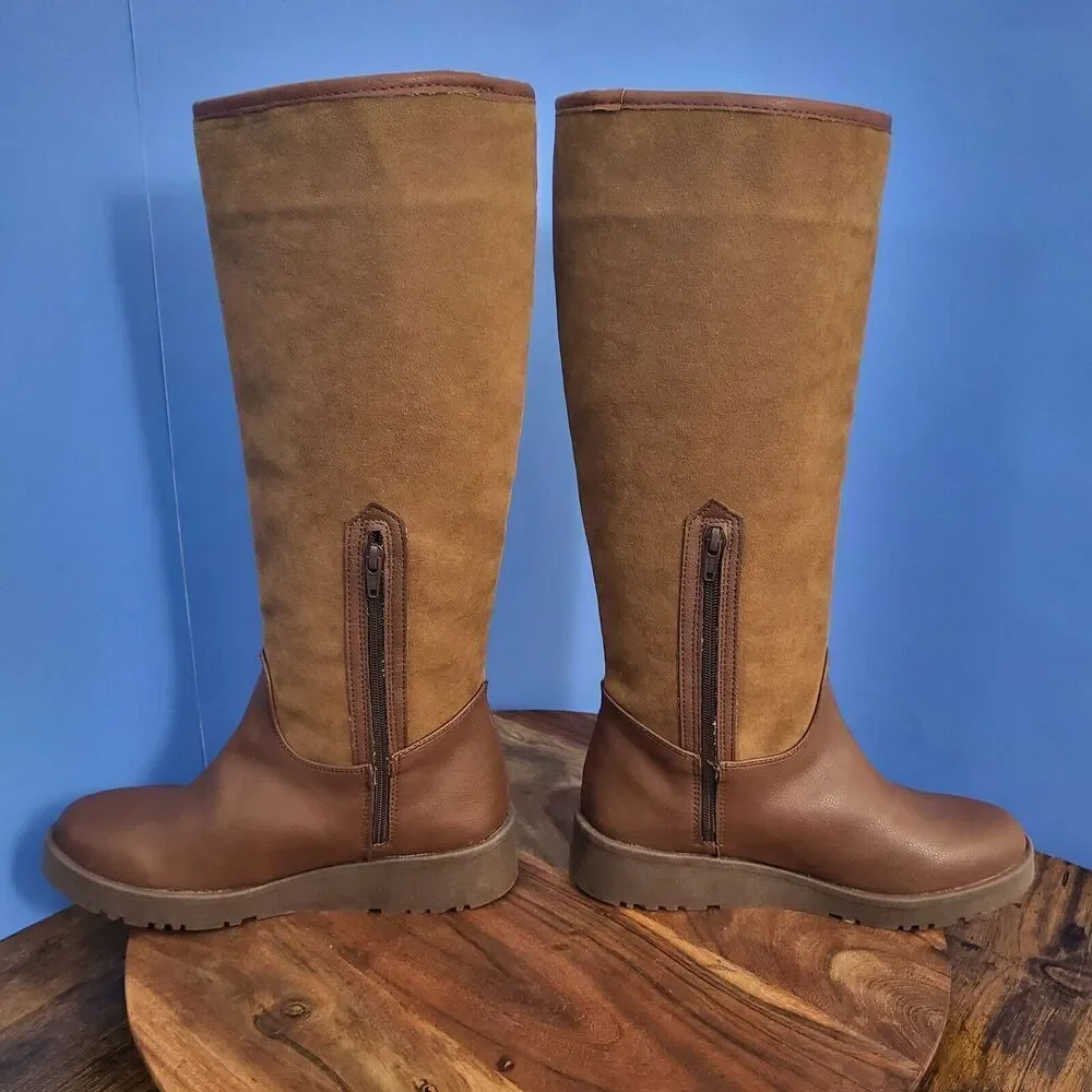 G.H. Bass Joyce Knee High Boot Brown Wedge Heel Women's 8.5M